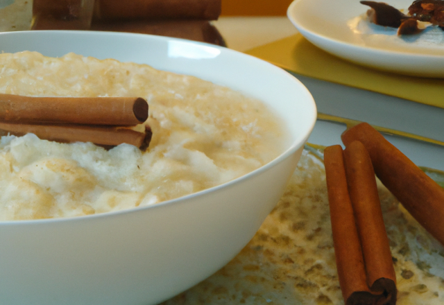 Riz au lait entier et à la cannelle