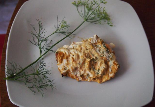 Papillote de saumon à la moutarde provençale et à l'aneth