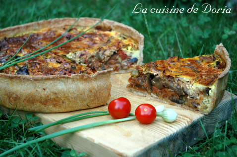 Tarte aubergines et courgettes