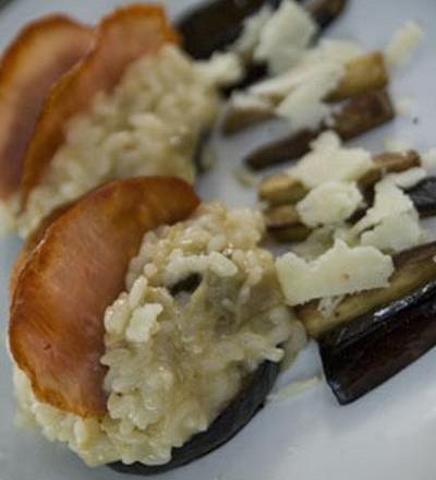 Risotto d'aubergine et cantal