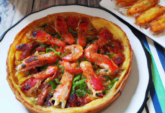 Tarte fondante à l'andouillette basque, homard