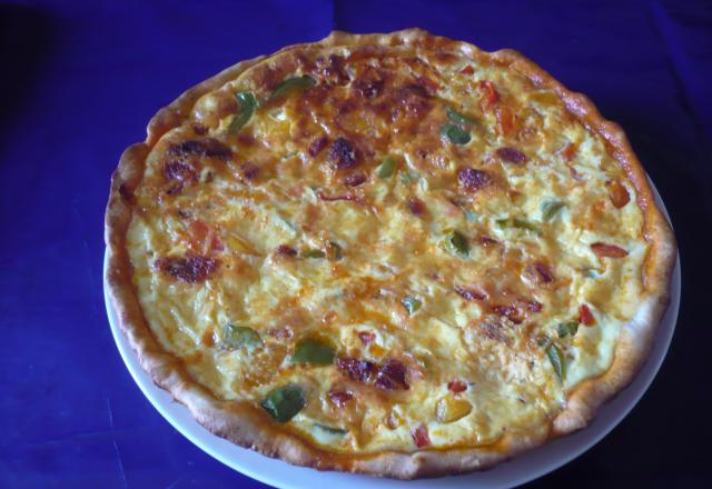 Quiche poivrons/chorizo/parmesan