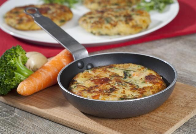 Galettes de légumes et lardons