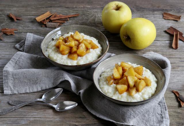 Risotto sucré aux pommes du Limousin AOP caramélisées