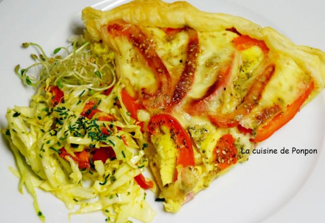 Tarte aux poivrons rouges et moutarde