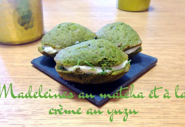 Madeleines au matcha et à la crème au yuzu