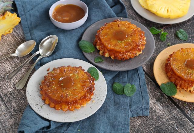 Mini-tartes tatin à l'ananas caramélisé