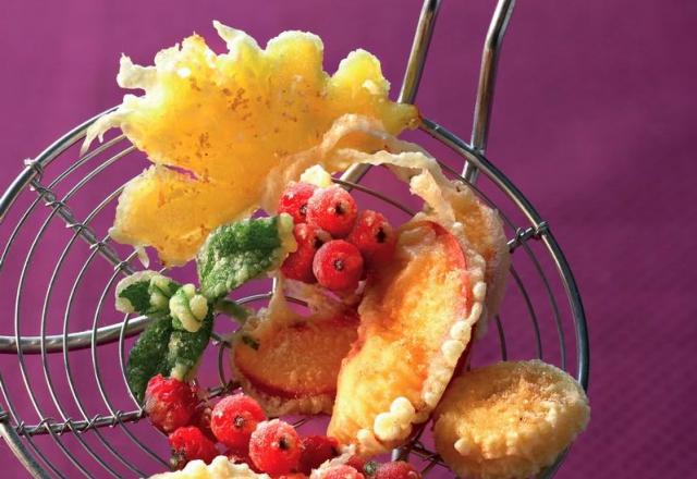 Tempura de fruits frais