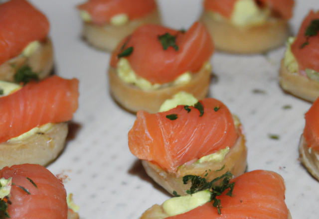 Canapés de saumon de Chavignol