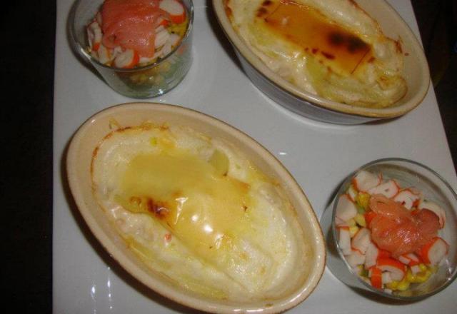 Gratin surimi, poisson, saumon