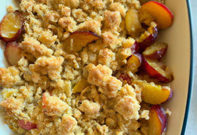 Crumble aux mirabelles et pommes