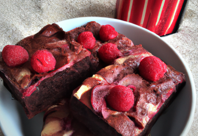 Brownie aux framboises