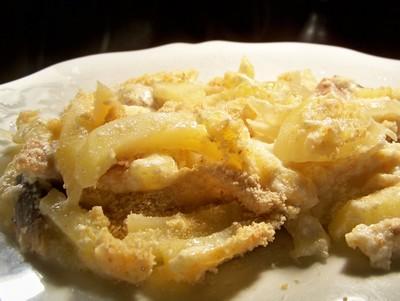 Gratin de pommes de terre aux harengs fumés