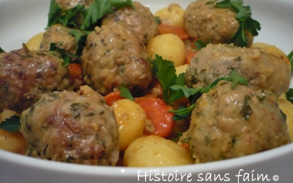 Cocotte de boulettes de veau aux zestes de citron