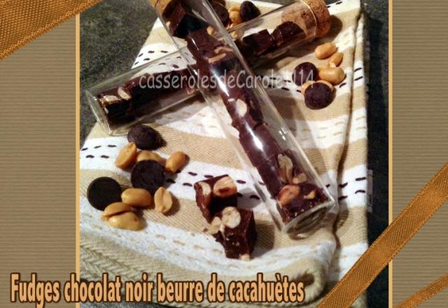 Fudges chocolat noir beurre de cacahuètes et cacahuètes salées