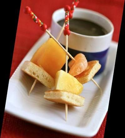 Fondue Banania aux fruits d'hiver et blinis