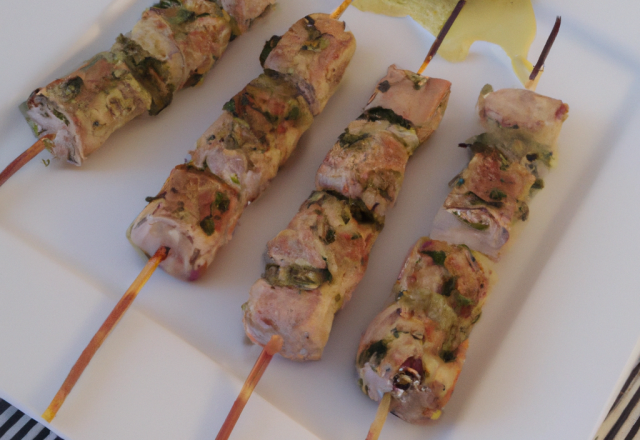 Brochette de thon au fenouil