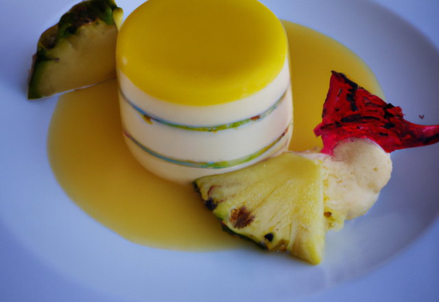 Panna Cotta exotique au coulis d'ananas