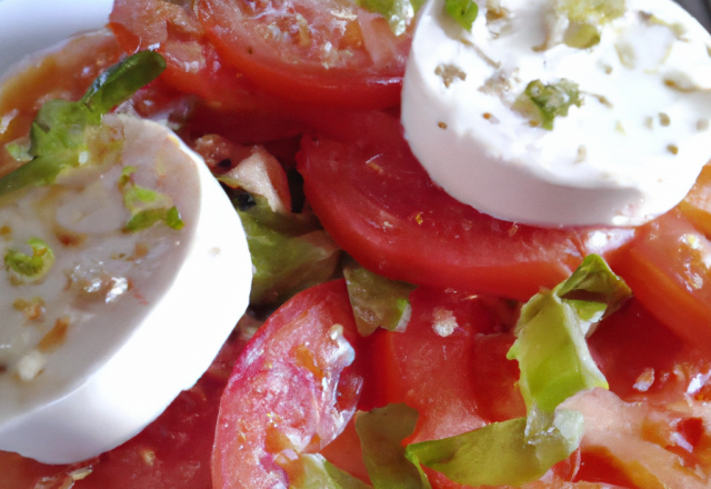 Salade de tomate au surimi et mozzarella