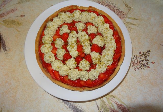 Tarte fraise-pistache