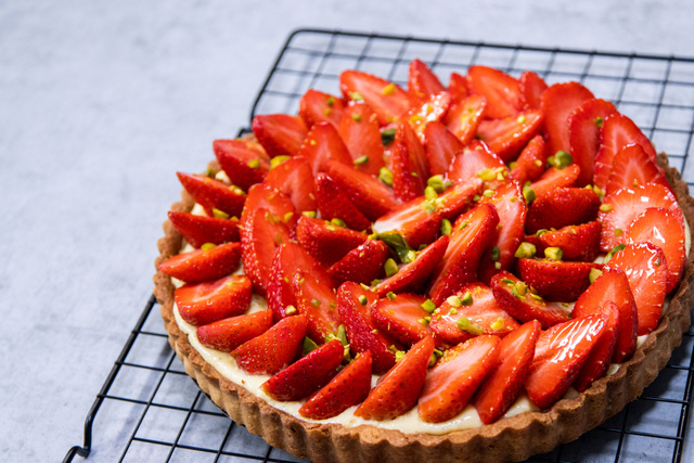 Tarte sablée aux fraises. 750g