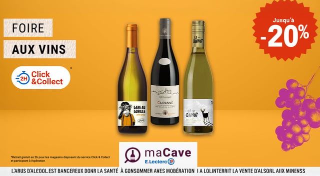 Foire aux Vins d’Automne 2026 E.Leclerc : les 3 pépites en exclu web à moins de 20 € à ne pas rater