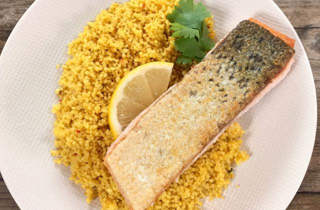 Saumon à l'unilatéral et couscous épicé. 750g