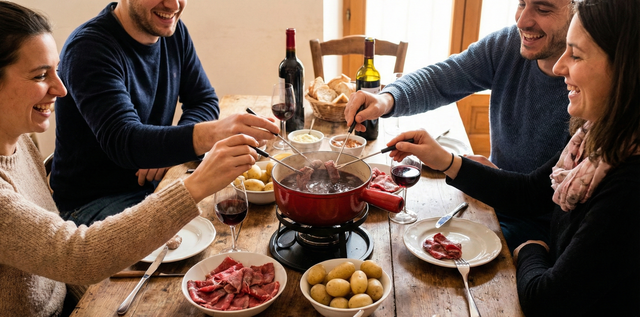 La fondue vigneronne : cette fondue au vin, moins connue mais tout aussi conviviale