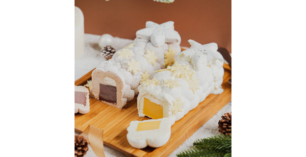 Bûche glacée mangue-coco chez Amorino.