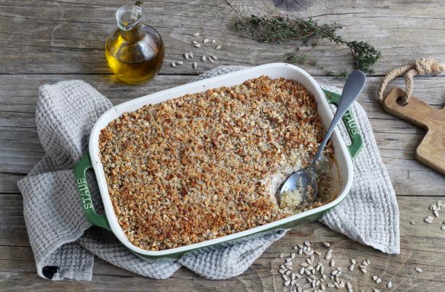 Gratin de chou-fleur, quinoa et amandes. Silvia Santucci