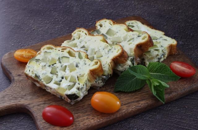Flan de courgettes à la menthe et à la féta. 750g
