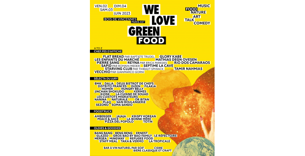 We Love Green du 2 au 4 juin 2023  : découvrez la variété de l’offre food 100% végétarienne du festival