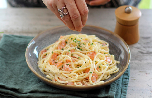 Batch Cooking : Jour 4 : Pâtes au saumon fumé