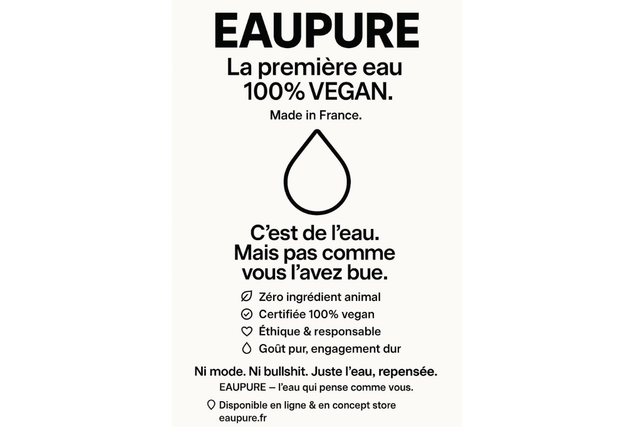 Avec Eaupure, une nouvelle marque française lance la première eau certifiée 100% vegan