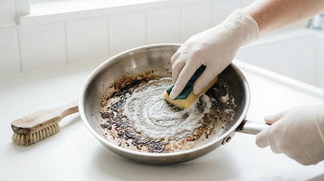 Pas de panique voici le bon réflexe à adopter pour nettoyer facilement une poêle en inox brûlée