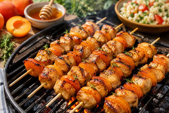 Barbecue : la brochette poulet-abricot-miel qui va faire fureur tout l'été !