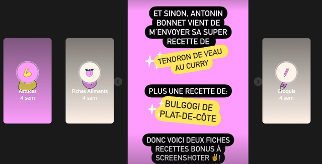 Capture d'écran du compte Instagram @Jemangepourlefutur. Compte illustré et animé par Clémence Gouy