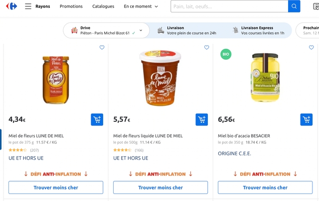 Capture d'écran Carrefour 
