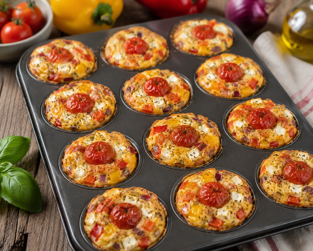 Oubliez les quiches classiques : cette version aux légumes du soleil dans un moule à muffins va faire fureur à l'apéro