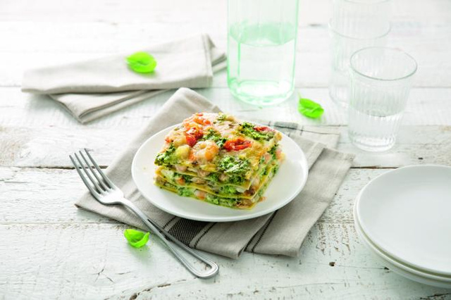 Osez notre recette de lasagnes aux crevettes et pesto
