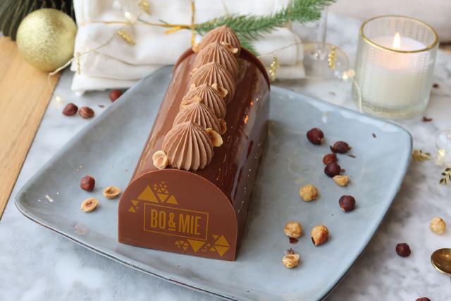 Bûche chocolat-Noisettes de Bo&Mie