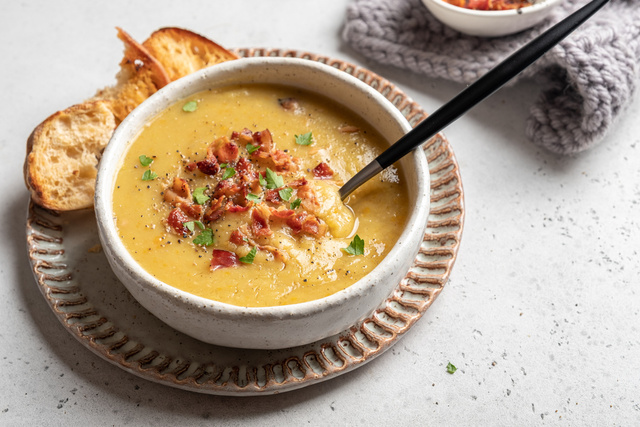 Ce trio carotte, cheddar et lard croustillant, est la meilleure façon d’aimer encore plus la soupe