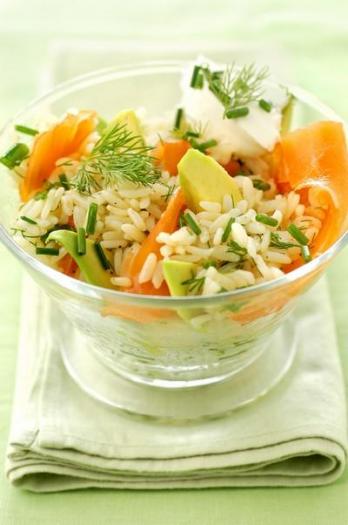 Salade De Riz à Lavocat Et Saumon Fumé Spécial Salade