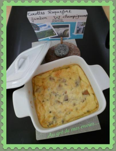 Recette Cocottes Roquefort Jambon Et Champignons 750g