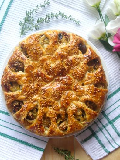 Recette Tourte Aux Champignons De Paris Roses Oignons Et Jambon