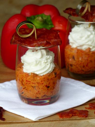 Recette - Verrine Chorizo, Poivron, Chèvre | 750g