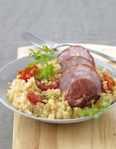 Recette Saucisse De Morteau Et Lentilles Corail Aux Tomates